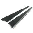 Billet VW Aluminum Running Boards, Satin Black with Polished Lip (Vintage), Pair